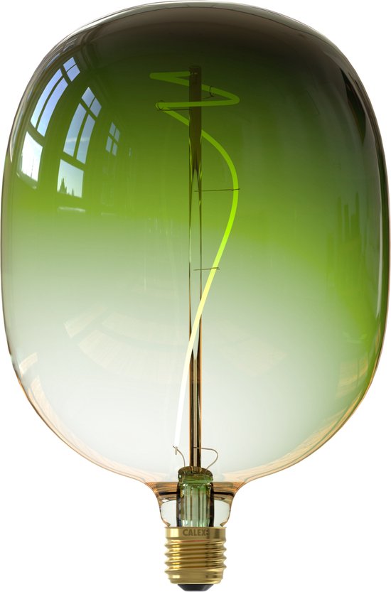 Calex Colors Avesta Vert  - Ampoule LED E27 - Source Lumineuse Filament Dimmable - 5W - Lumière Wit Chaud