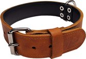 K9 World by van der Veeke, collier, cuir marron, 4cm de large, 45-55cm