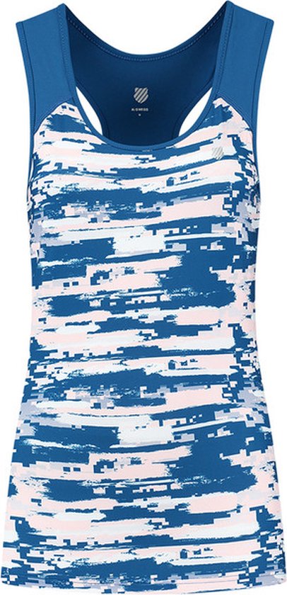 K-Swiss Hypercourt Stripe Tank - T-shirts de sport - Blue - Femme