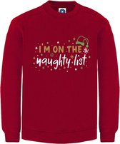 Kerst sweater -  I'M ON THE NAUGTHY LIST - kersttrui - ROOD - Medium - Unisex