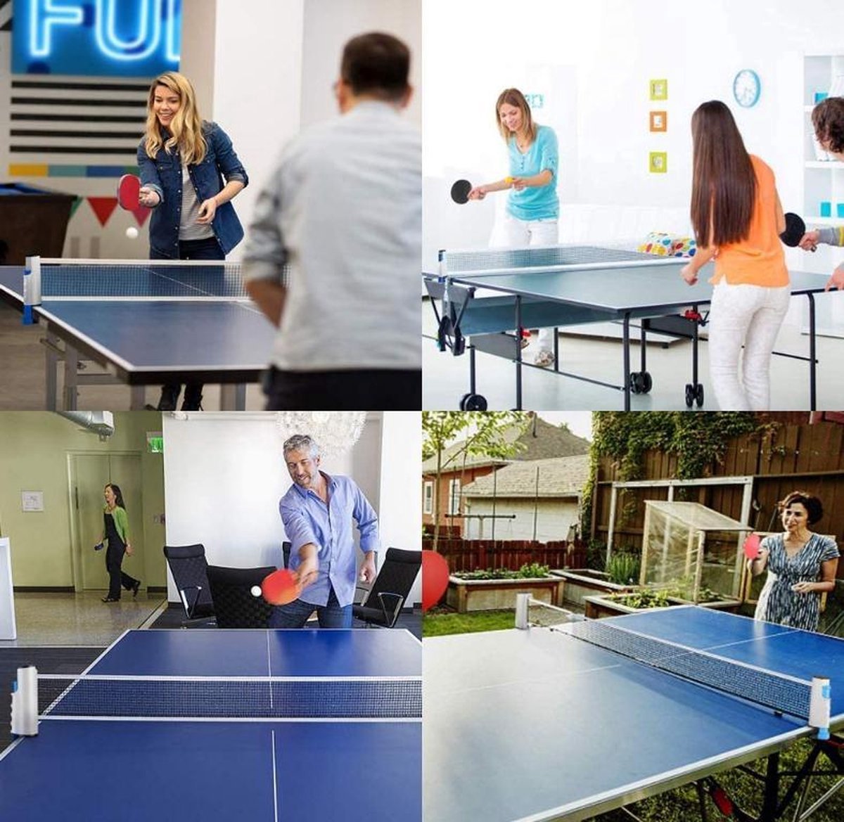 AJ-Sports Tafeltennis set - Ping pong set - Pingpong - Tafeltennis Batjes - Tafeltennis Ballen - Ping pong tafel set - Ping pong ballen - Uitschuifbaar Net - Inclusief 3 balletjes en 2 batjes — afbeelding 10