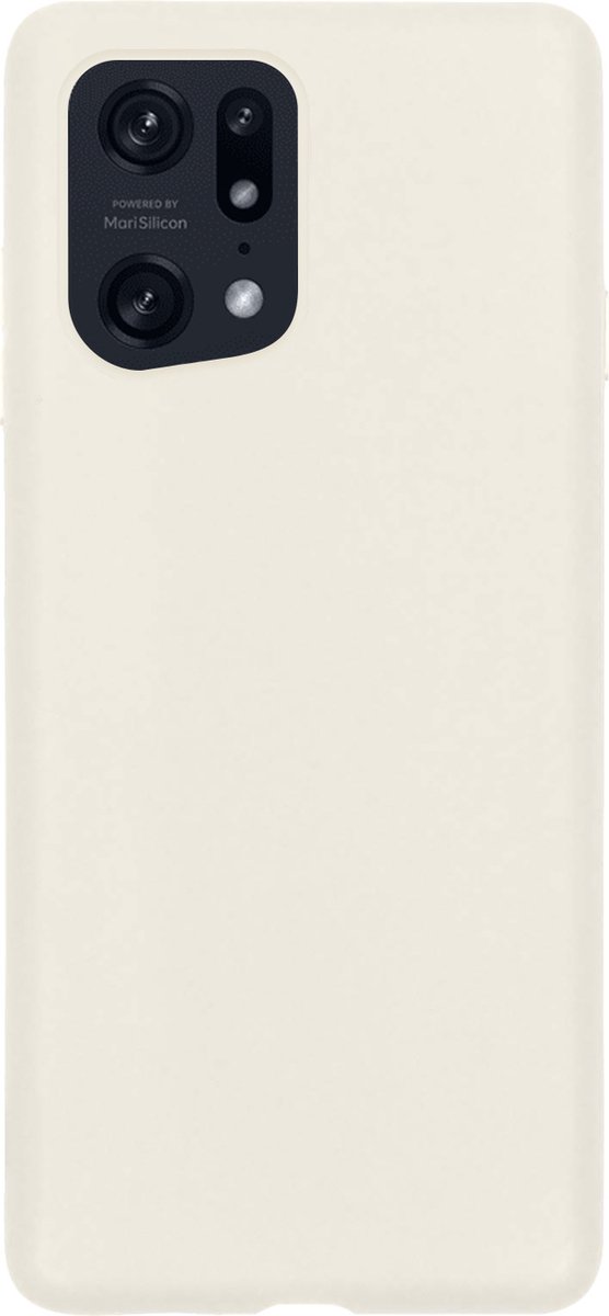 Hoes - Geschikt voor OPPO Find X5 Pro - Sterk & Shockproof - Hoesje Cover - Siliconen Case - Wit