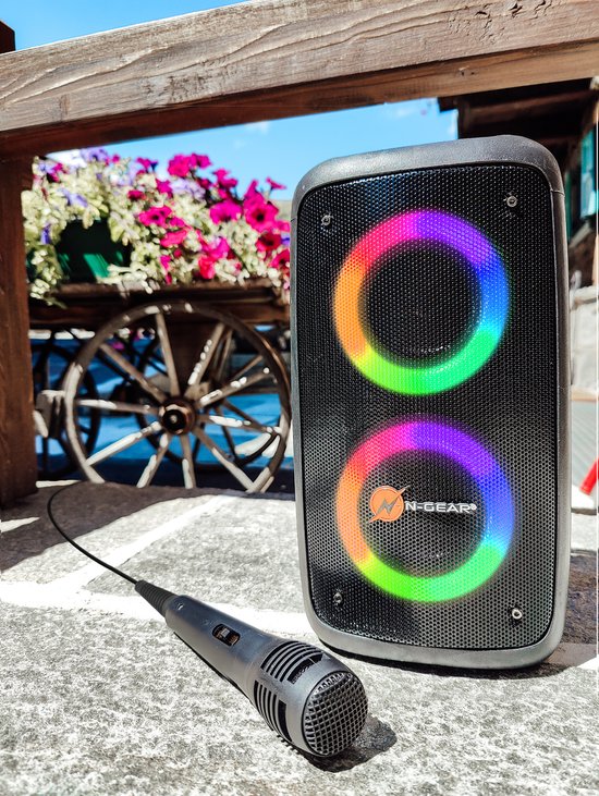N-GEAR NRG600 - Bluetooth Speaker - Partybox Met Verlichting 2 Microfoons Ipx5 Waterdicht Zwart N-GEAR NRG600 - Bluetooth Speaker - Partybox Met Verlichting 2 Microfoons Ipx5 Waterdicht Zwart