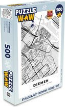 Puzzel Stadskaart - Diemen - Grijs - Wit - Legpuzzel - Puzzel 500 stukjes - Plattegrond