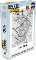 Puzzel Stadskaart - Geleen - Grijs - Wit - Legpuzzel - Puzzel 500 stukjes - Plattegrond