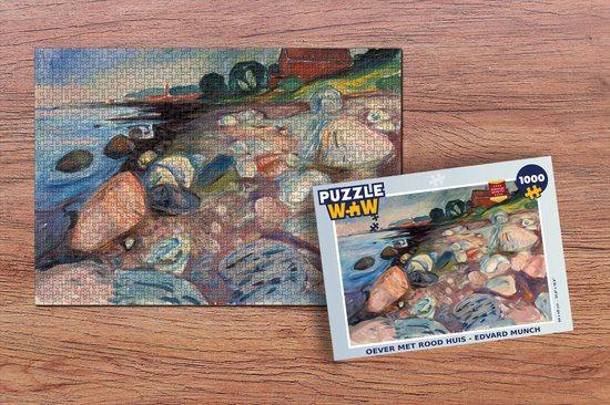 Puzzle Rivage avec maison rouge - Edvard Munch - Puzzle - Puzzle 1000 pièces adultes