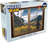 Puzzel Doorkijk - Sneeuw - Berg - Legpuzzel - Puzzel 1000 stukjes volwassenen