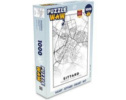 Puzzel Kaart - Sittard - Zwart - Wit - Legpuzzel - Puzzel 1000 stukjes volwassenen