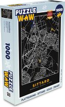 Puzzel Plattegrond - Sittard - Goud - Zwart - Legpuzzel - Puzzel 1000 stukjes volwassenen - Stadskaart