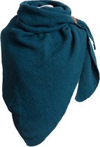 Capriana omslagdoek Gebreid- Accessories Junkie Amsterdam- Driehoek sjaal- Lichtgewicht- Wol blend-Omslagdoek- Cosy chic- Effen- Stola- Petrol