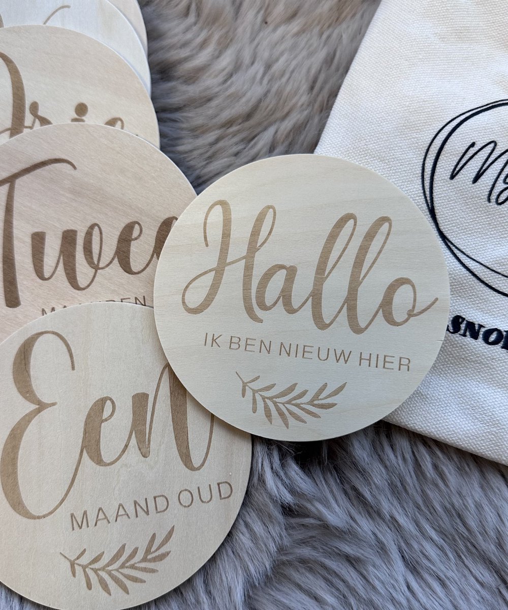 Goedkoopste Snoes - Houten Mijlpaalkaarten Baby - Nederlandse Teksten Leaf - Wooden Milestones - Natuurlijke Foto Kaarten - Photo props - Nude Baby Accessoire - Kraam Cadeau - Baby Pakket Milestone - Mijlpaalschijf Baby - Zwangerschap