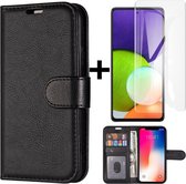 Hoesje Geschikt voor Samsung Galaxy A30S hoesje/Book case/Portemonnee Book case kaarthouder en magneetflipje + screen protector/kleur Zwart