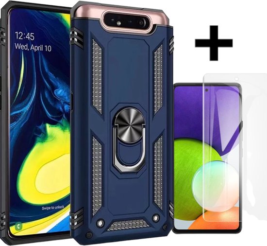 Samsung Galaxy A80/A90 Stevige Magnetische Anti shock ring back cover  case-... | bol