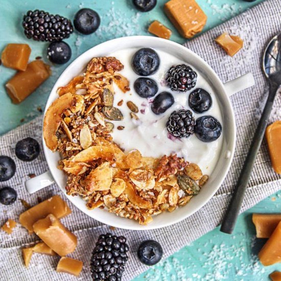 Simply Keto granola zout karamel muesli 250g koolhydraatarm met