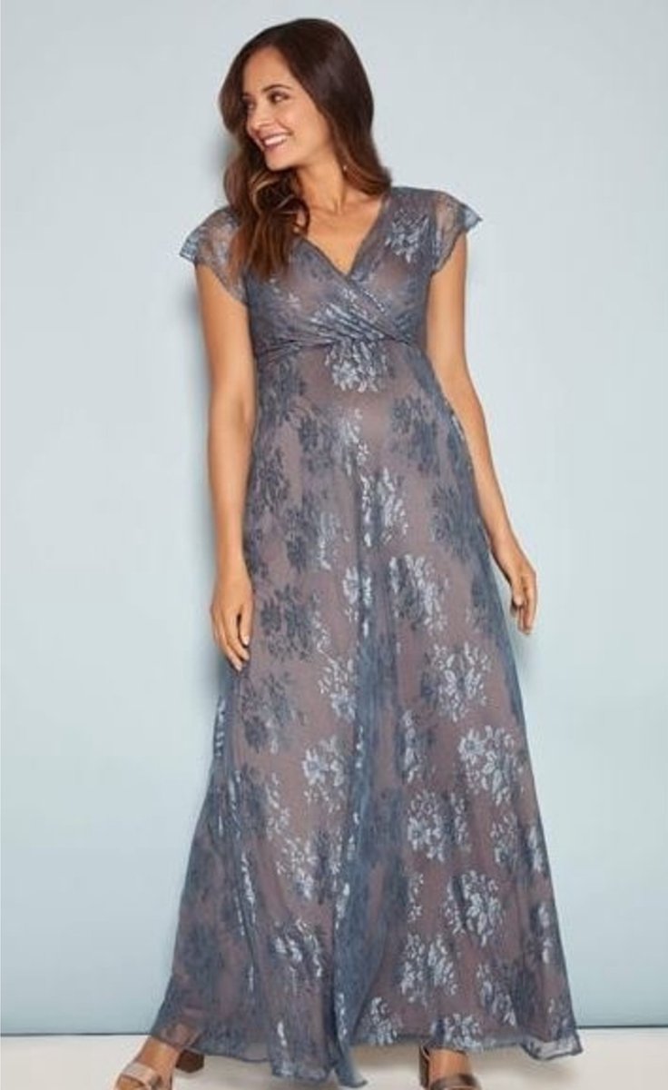 Eden Maternity Gown Long (Caspian Blue) 38-40 C-F