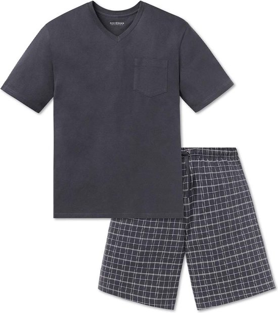 Schiesser Shortama V-hals air blue