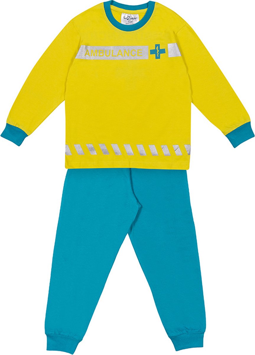 Fun2Wear - Pyjama Ambulance Geel - Geel - Maat 62 -