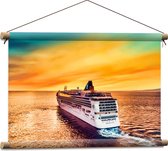 WallClassics - Textielposter - Groot Cruiseschip op Water met Felle Lucht - 60x40 cm Foto op Textiel