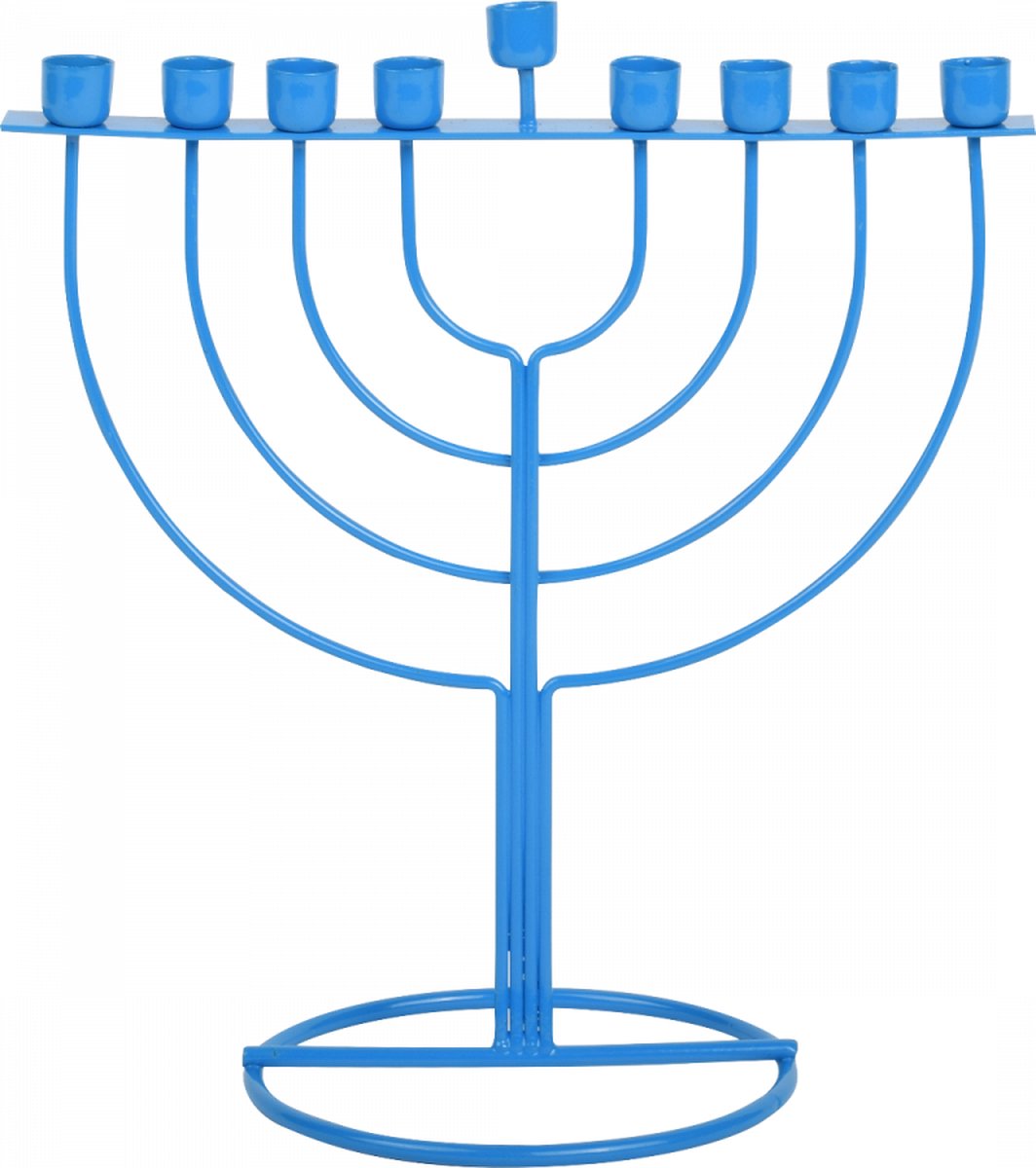 Menorah Candle Holder Blue - WireFrame