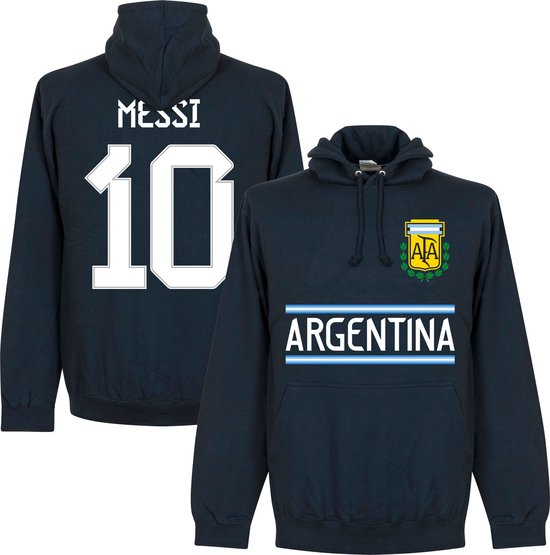 Argentinië Messi 10 Team Hoodie - Navy - Kinderen
