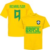 Brazilië Richarlison 9 Team T-Shirt - Geel - Kinderen - 116