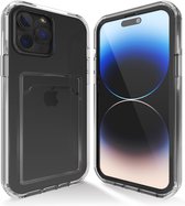 Transparant hoesje geschikt voor iPhone 13 Pro Max - Hoesje met pashouder hoesje bumper - Doorzichtig case hoesje met shockproof bumpers