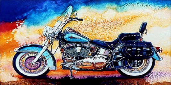 Peinture au Diamond - Canvasdoek avec image pré-imprimée - 45 x 85 belle moto
