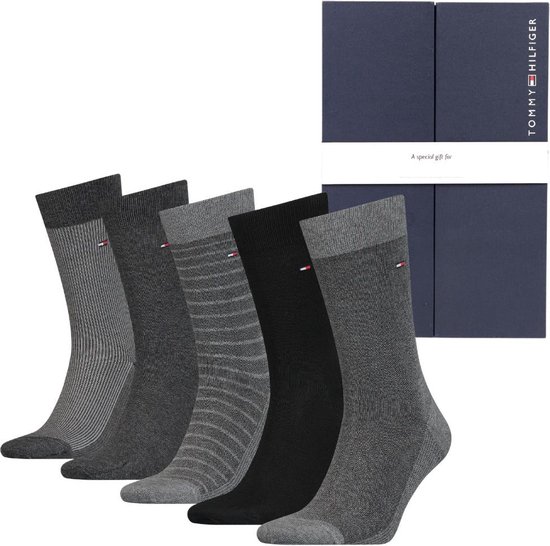 Tommy Hilfiger Sock Giftbox Birdeye (5-pack) - heren sokken - grijs - Maat: 43-46