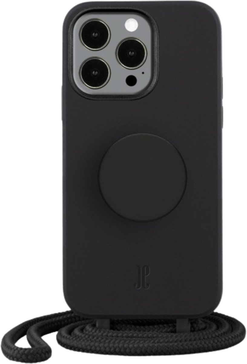 Just Elegance PopGrip Backcover Hoesje - Geschikt voor Apple iPhone 13 Pro Max - Gsm case - Zwart