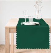 Chemin de Table Textile Velours Imprimé De Groen Home - Vert Foncé - Velours - Chemin 45x135