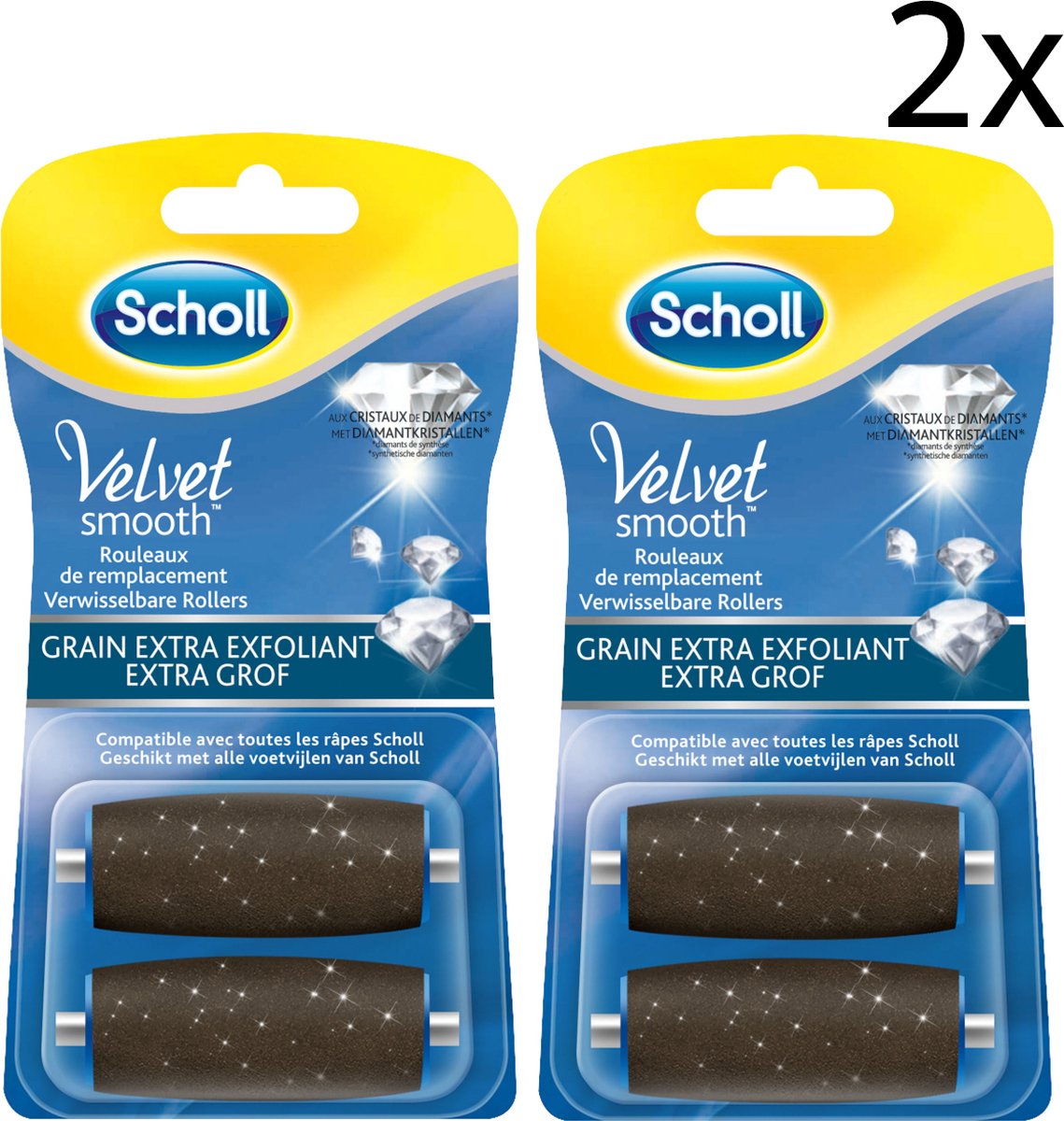 Scholl - Scholl Voetvijl - Navulling Velvet Smooth - Extra Grof - 2 Stuks - x2