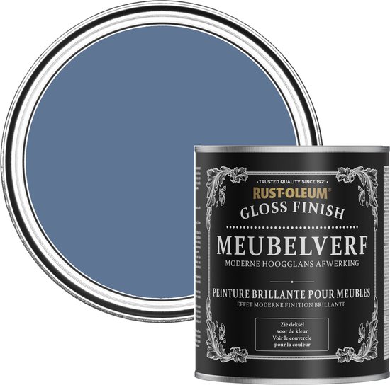 Foto: Rust oleum blauw meubelverf hoogglans blauwe rivier 750ml