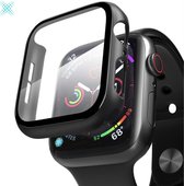 (2 Stuks) Apple Watch 4/5/6/SE 44mm Siliconen Bescherm Case - Apple Watch Hoesje - Screenprotector Voor Apple Watch - Bescherming iWatch - Transparant/Zwart