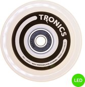 TRONICS 70mm x 51mm - skateboardwielen - PU wit - LED groen