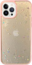 Smartphonica iPhone 13 Pro TPU hoesje doorzichtig met glitters - Roze / Back Cover geschikt voor Apple iPhone 13 Pro