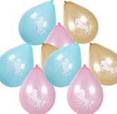 Boland 18x Eenhoorn themafeest ballonnen -  ca. 25 cm - Feestversiering en decoraties