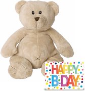 Happy Horse - Verjaardag cadeau knuffelbeer 40 cm met XL Happy Birthday wenskaart