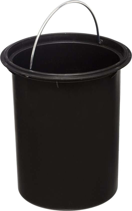 Prullenbak/pedaalemmer zwart metaal 3 liter - 17 x 24 cm - Voor badkamer en toilet