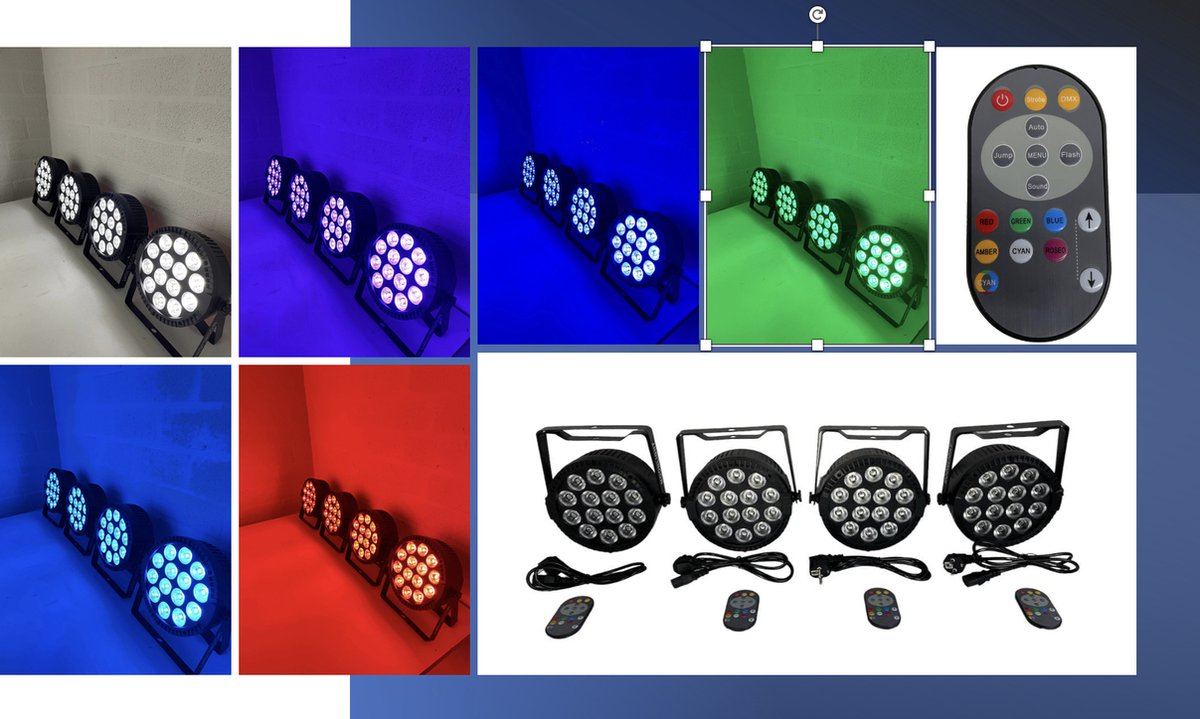 LED Parcan 14x10W RGBW – DMX Spot met Afstandsbediening – Geluidsgestuurd – Flat Design – Lichtgewicht (set van 4 stuks)