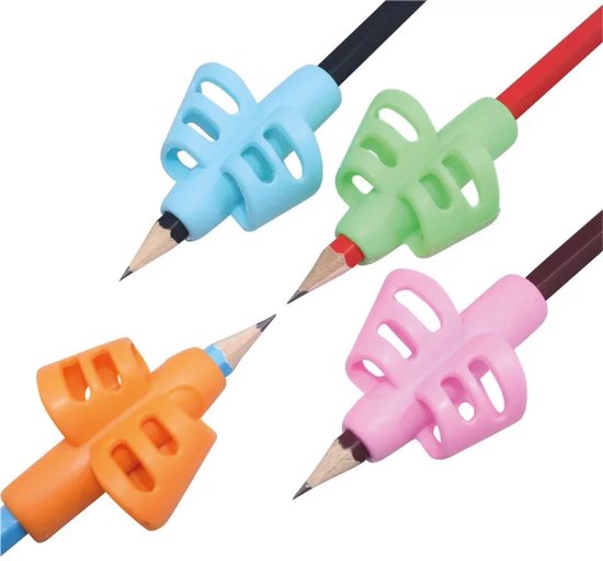 Foto: Vingergrip schrijfhulp potloodgrip oranje geschikt voor potlood en pen voor kinderen schrijfhulpje pencil grip schrijfhulpmiddelen verdikker pengrip pengreep penverdikker basisschool kleuterschool