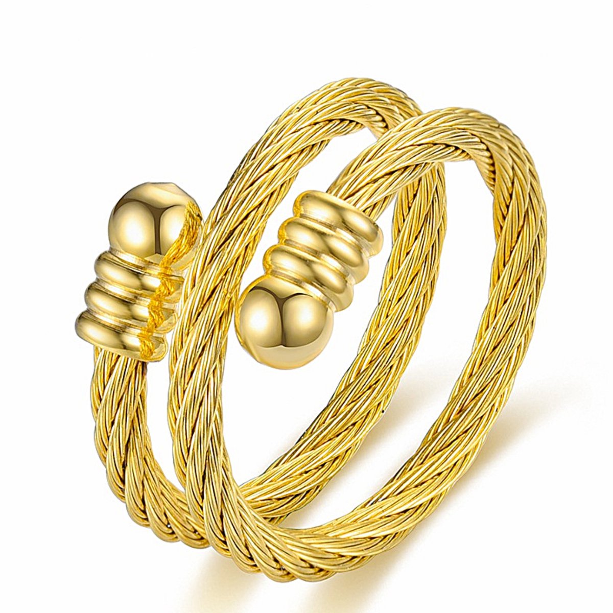 Kungu One size Luxe Chain Ring - Heren - Ringen - Mannen - Vrouwen - Cadeautjes - Titanium staal - stainless steel
