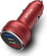 Chargeur Voiture DrPhone ON-1 + Câble Type-C - Chargeur Rapide - DC12-24V - Convient Pour OnePlus - Rouge