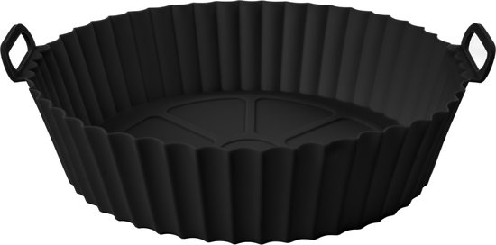 JAP Airfryer Siliconen bakvorm - Geschikt voor heteluchtfriteuse, oven en magnetron - Vaatwasserbestending - XL en XXL accesoires bakje - Mand zwart