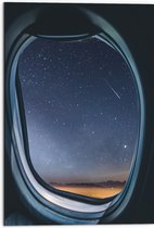 WallClassics - Dibond - sterrenhemel vanuit Vliegtuig - 50x75 cm Foto op Aluminium (Wanddecoratie van metaal)