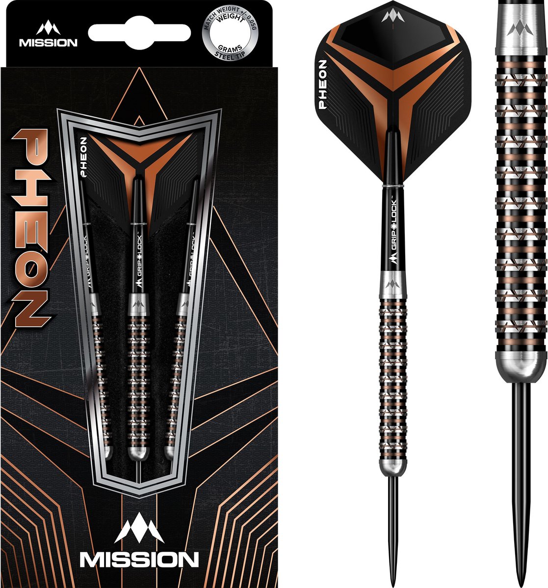 Mission Pheon Black & Bronze Electro 90% - Dartpijlen 22 Gram