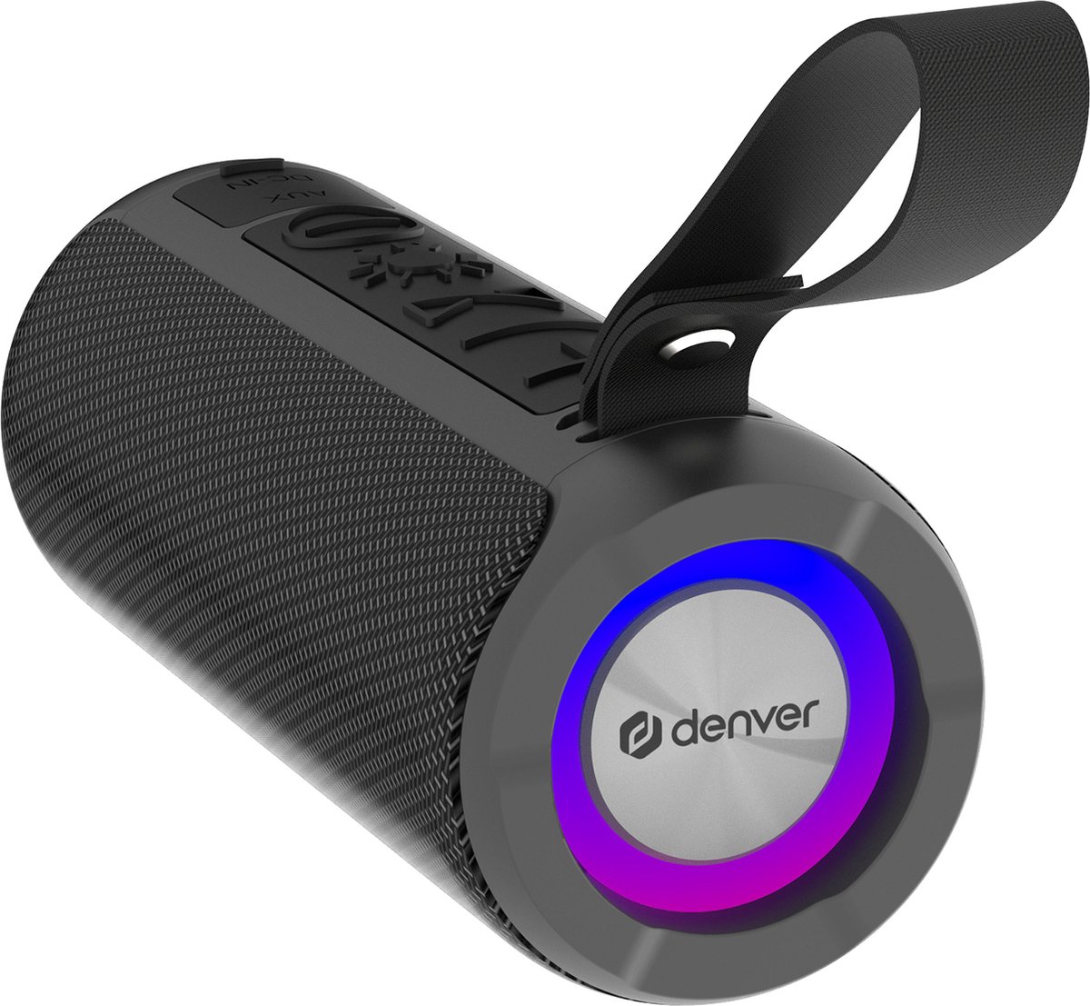 Denver Bluetooth Speaker met LED Verlichting - Muziek Box met Oplaadbare Batterij - BTV213 - Grijs
