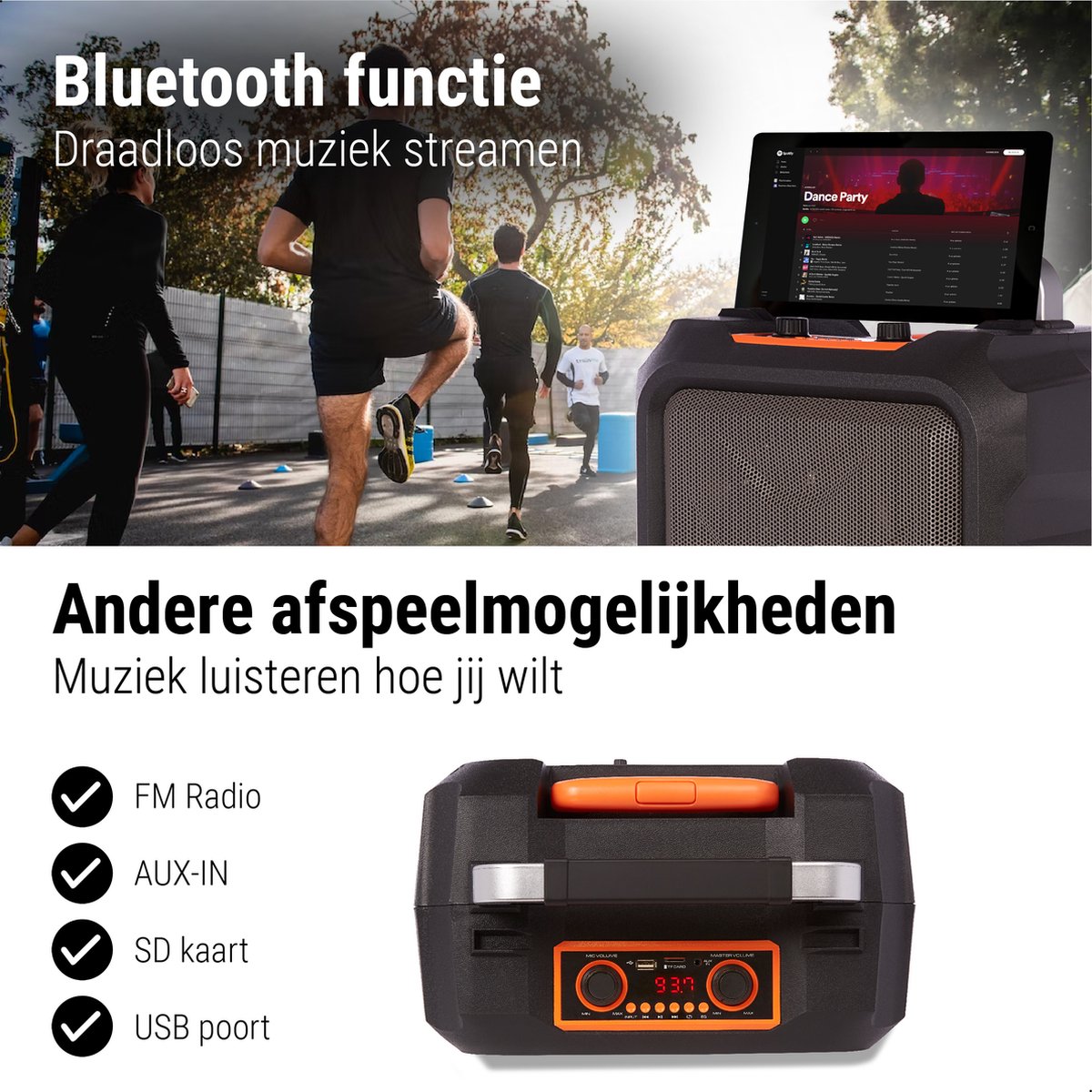 Nikkei BIGBOXX Bluetooth Party Speaker - Discoverlichting - Draadloos -  Trolley... | bol.com
