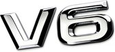 Emblème de voiture V6 Argent Chrome - Badge autocollant - Emblème V6 - universel/toutes les marques de voitures - pour hayon - Accessoires de vêtements pour bébé de voiture
