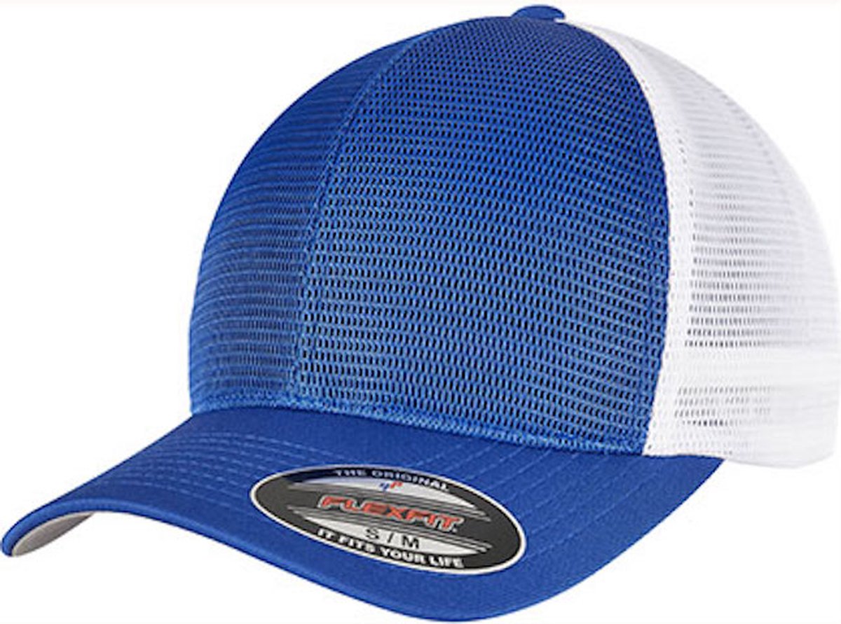 Flexfit '360 Omnimesh Cap 2-Tone' Kobaltblauw/Wit Maat S/M