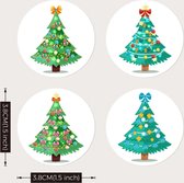 Kerstboom - 4 assorti Boom - Sluitsticker - Sluitzegel – Kadosticker - Eindejaarspakket / Kerstpakket | Verrassen | Bedank kaart | Bedankje | Envelop sticker - Kerstdagen / Kerst | Cadeau – Gift – Cadeauzakje | DH collection
